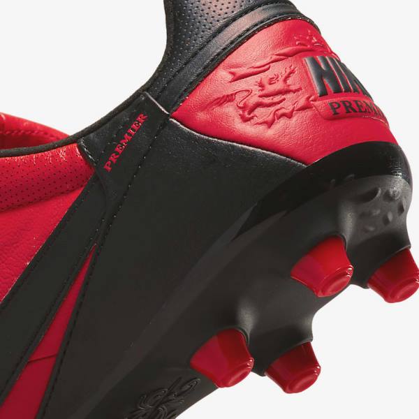 Red / Black Nike The Premier 3 FG Firm-Grounds Men's Football Shoes | NK783RWI