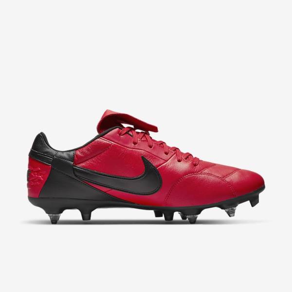 Red / Black Nike The Premier 3 SG-PRO Anti-Clog Traction Soft-Ground Men's Football Shoes | NK130BQS