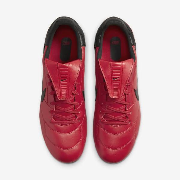 Red / Black Nike The Premier 3 SG-PRO Anti-Clog Traction Soft-Ground Men's Football Shoes | NK130BQS