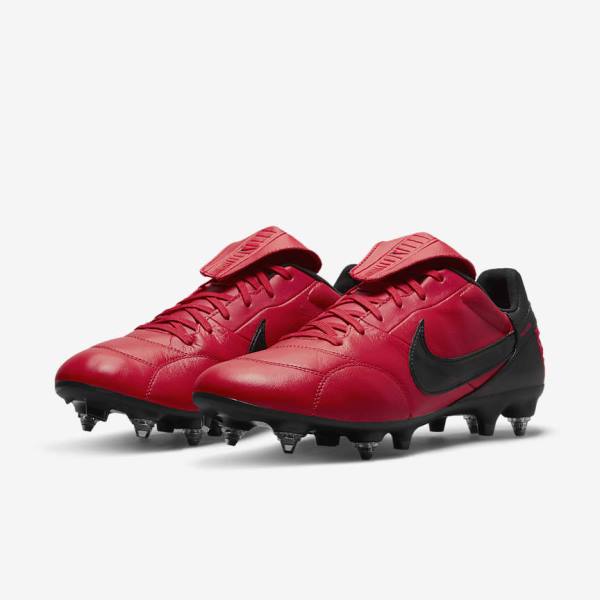 Red / Black Nike The Premier 3 SG-PRO Anti-Clog Traction Soft-Ground Men's Football Shoes | NK130BQS