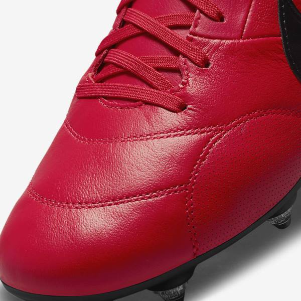 Red / Black Nike The Premier 3 SG-PRO Anti-Clog Traction Soft-Ground Men's Football Shoes | NK130BQS