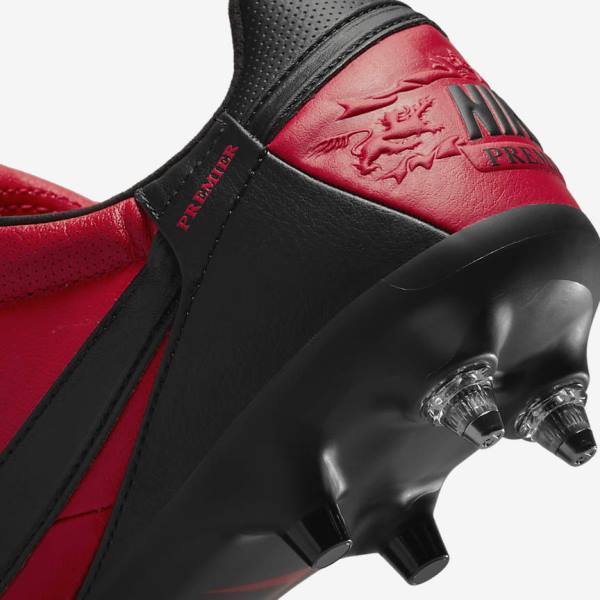 Red / Black Nike The Premier 3 SG-PRO Anti-Clog Traction Soft-Ground Men's Football Shoes | NK130BQS