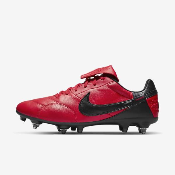 Red / Black Nike The Premier 3 SG-PRO Anti-Clog Traction Soft-Ground Men\'s Football Shoes | NK130BQS