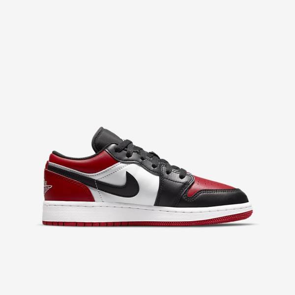 Red / Black / White Nike Air Jordan 1 Low Older Kids' Sneakers | NK016TWH