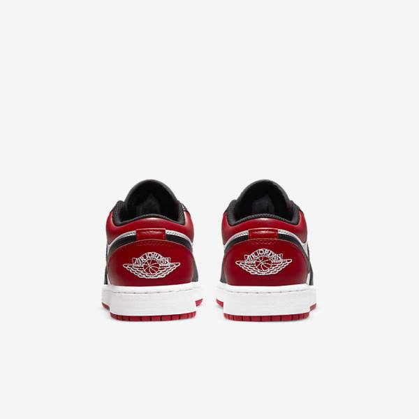 Red / Black / White Nike Air Jordan 1 Low Older Kids' Sneakers | NK016TWH