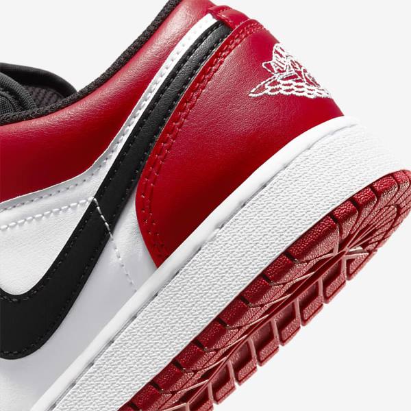 Red / Black / White Nike Air Jordan 1 Low Older Kids' Sneakers | NK016TWH