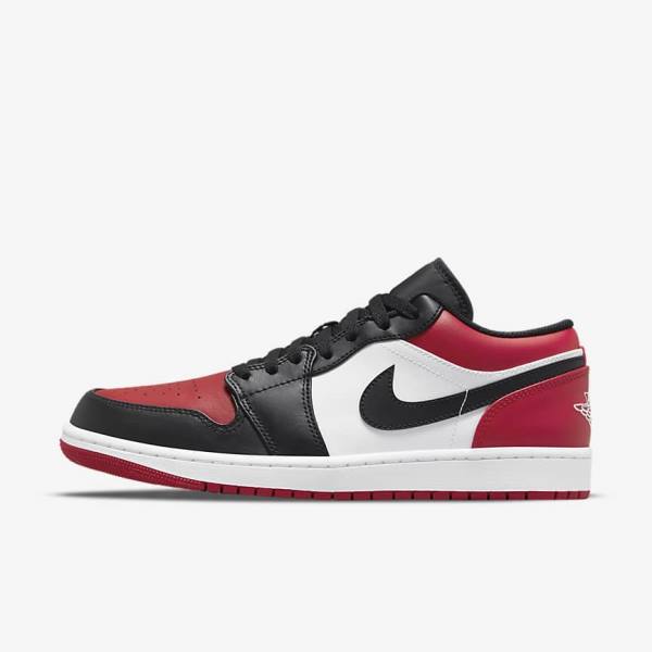 Red / Black / White Nike Air Jordan 1 Low Men\'s Jordan Shoes | NK017UFZ