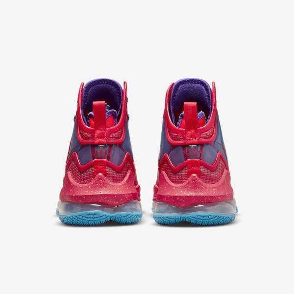 Red / Blue / Purple / Red Nike LeBron 19 Women's Basketball Shoes | NK546LGS