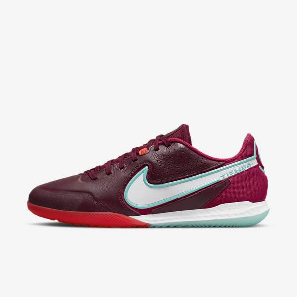 Red / Light Red / White Nike React Tiempo Legend 9 Pro IC Indoor-Court Men\'s Football Shoes | NK196WQJ