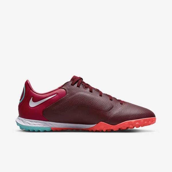 Red / Light Red / White Nike React Tiempo Legend 9 Pro TF Turf Women's Football Shoes | NK563BGI