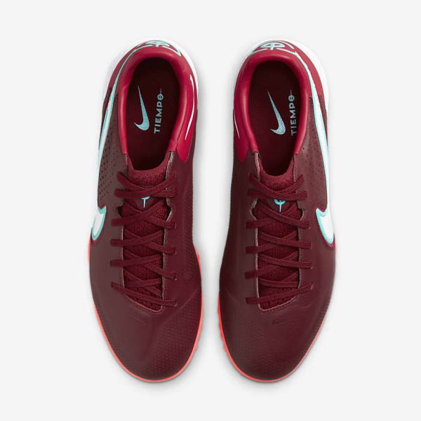 Red / Light Red / White Nike React Tiempo Legend 9 Pro TF Turf Women's Football Shoes | NK563BGI