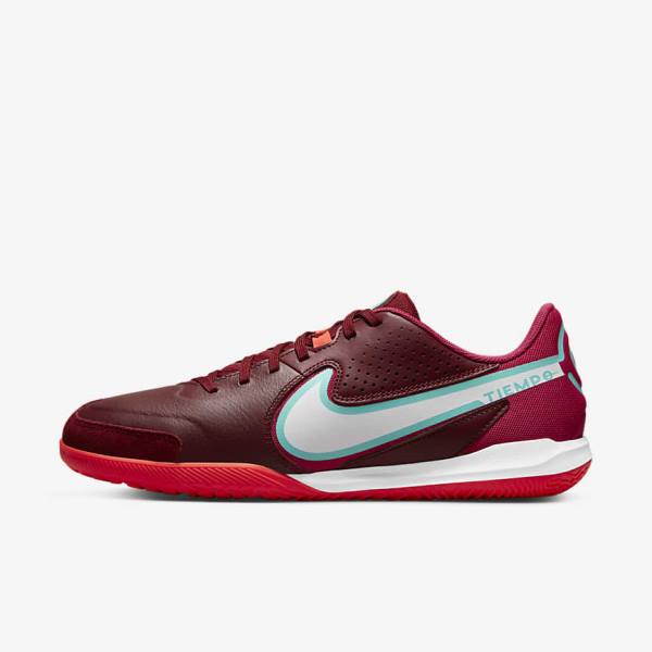 Red / Light Red / White Nike Tiempo Legend 9 Academy IC Indoor-Court Women\'s Football Shoes | NK245VAY