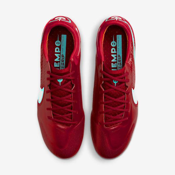 Red / Light Red / White Nike Tiempo Legend 9 Elite SG-Pro AC Soft-Ground Women's Football Shoes | NK690HCA