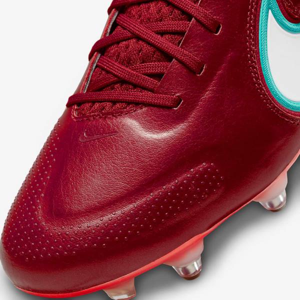 Red / Light Red / White Nike Tiempo Legend 9 Elite SG-Pro AC Soft-Ground Women's Football Shoes | NK690HCA