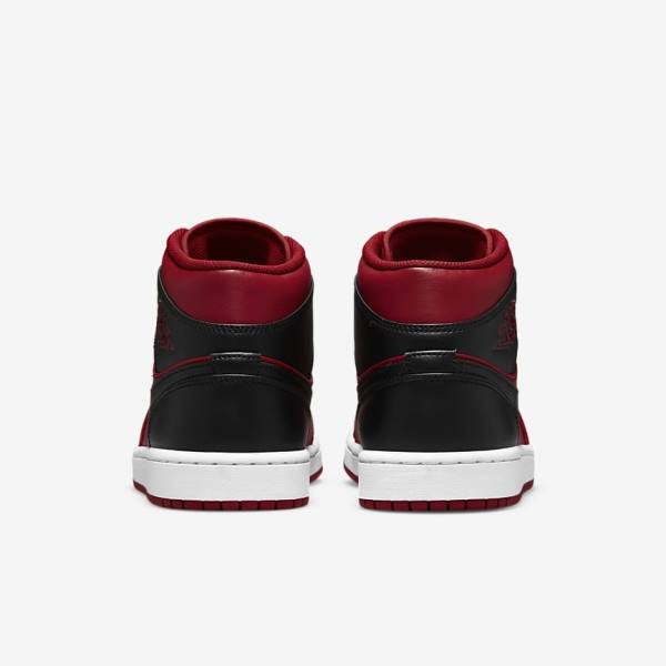 Red / White / Black Nike Air Jordan 1 Mid Men's Sneakers | NK051LTO