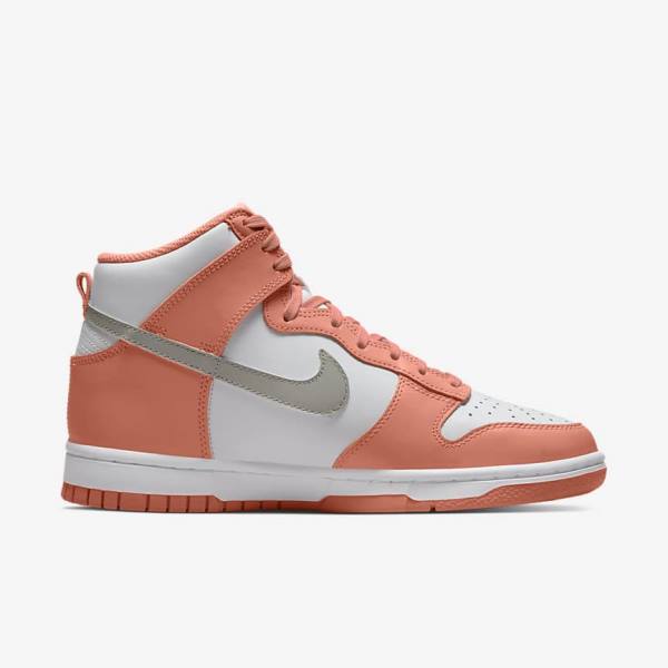 Red / White / Light Nike Dunk High Women's Sneakers | NK406COF