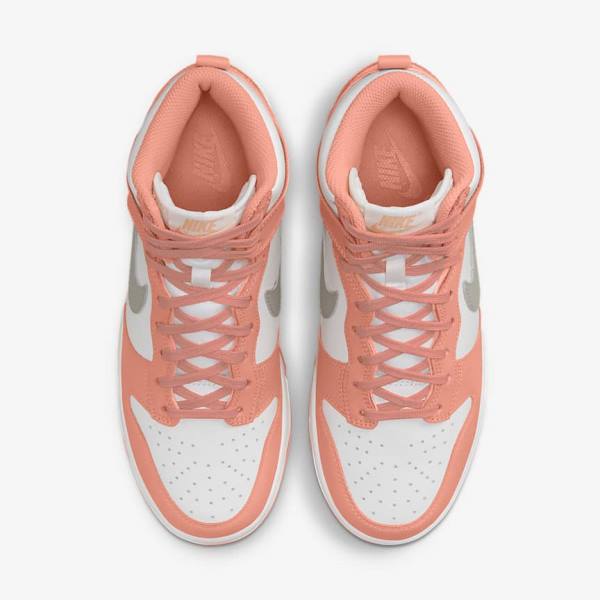 Red / White / Light Nike Dunk High Women's Sneakers | NK406COF