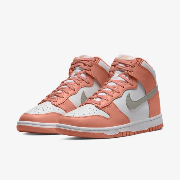 Red / White / Light Nike Dunk High Women's Sneakers | NK406COF