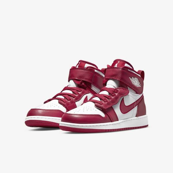 Red / White Nike Air Jordan 1 Hi FlyEase Older Kids' Sneakers | NK609CIX