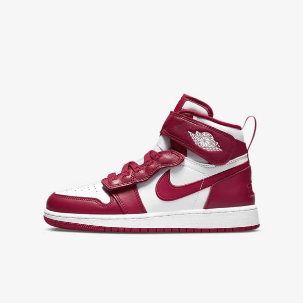 Red / White Nike Air Jordan 1 Hi FlyEase Older Kids\' Sneakers | NK609CIX