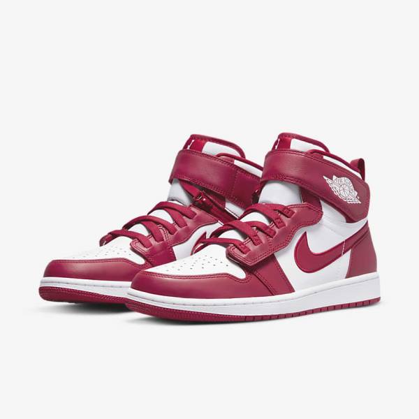 Red / White Nike Air Jordan 1 Hi FlyEase Men's Jordan Shoes | NK806AFO