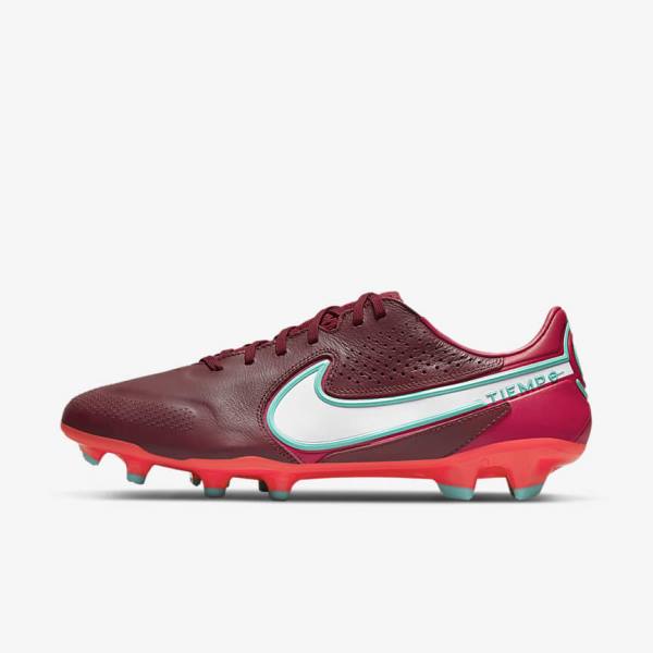 Red / White Nike Tiempo Legend 9 Pro FG Firm-Ground Men\'s Football Shoes | NK269EHC