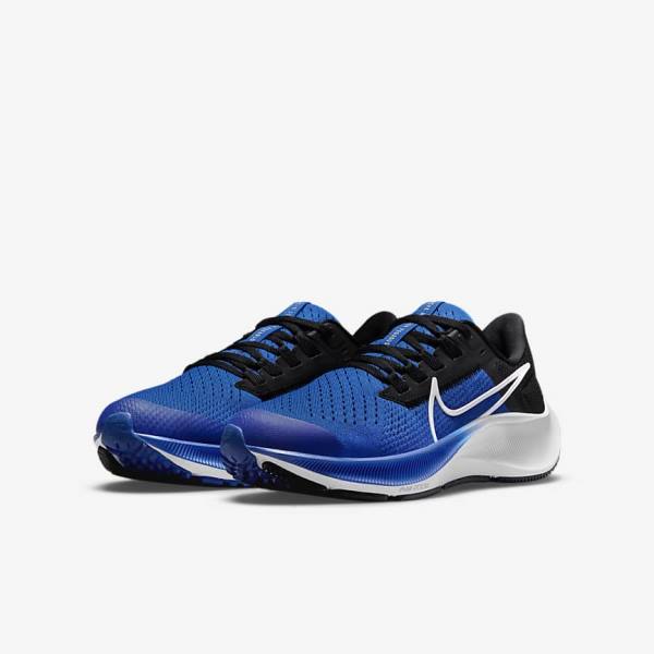 Royal / Black / White Nike Air Zoom Pegasus 38 Older Road Kids' Running Shoes | NK728UKS