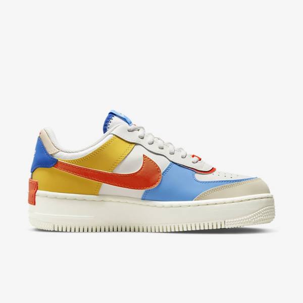 Royal / Orange / Blue Nike Air Force 1 Shadow Women's Sneakers | NK970ZRW