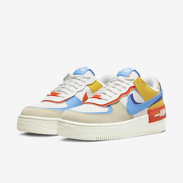 Royal / Orange / Blue Nike Air Force 1 Shadow Women's Sneakers | NK970ZRW