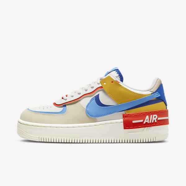 Royal / Orange / Blue Nike Air Force 1 Shadow Women\'s Sneakers | NK970ZRW