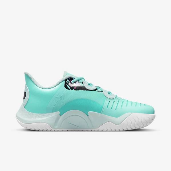 Turquoise / Black / Fuchsia / Turquoise Nike NikeCourt Air Zoom GP Turbo Naomi Osaka Women's Tennis Shoes | NK205XUN