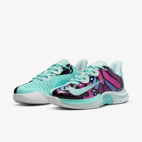 Turquoise / Black / Fuchsia / Turquoise Nike NikeCourt Air Zoom GP Turbo Naomi Osaka Women's Tennis Shoes | NK205XUN