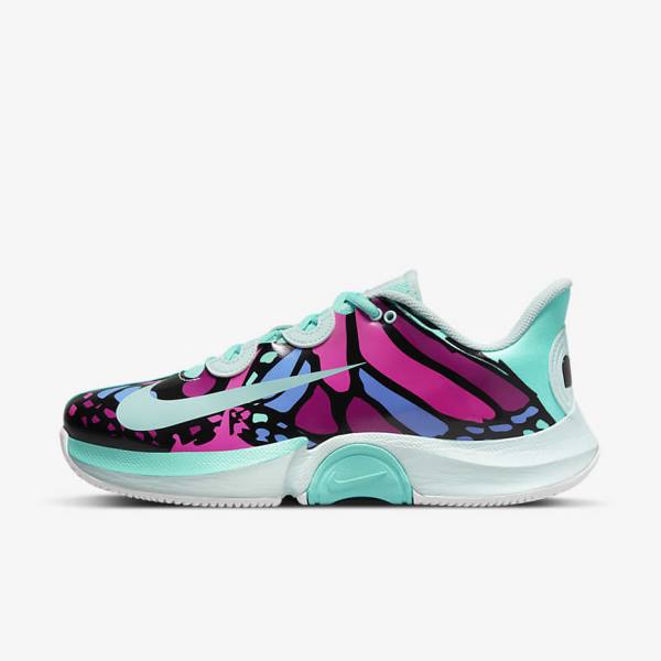 Turquoise / Black / Fuchsia / Turquoise Nike NikeCourt Air Zoom GP Turbo Naomi Osaka Women\'s Tennis Shoes | NK205XUN