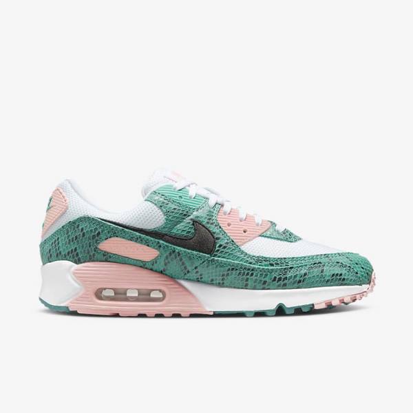 Turquoise / White / Coral / Black Nike Air Max 90 Men's Sneakers | NK105ULS