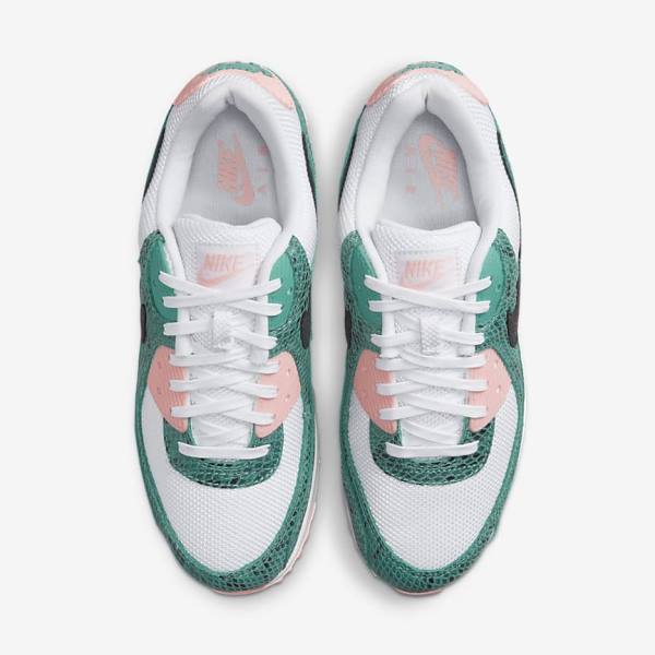 Turquoise / White / Coral / Black Nike Air Max 90 Men's Sneakers | NK105ULS