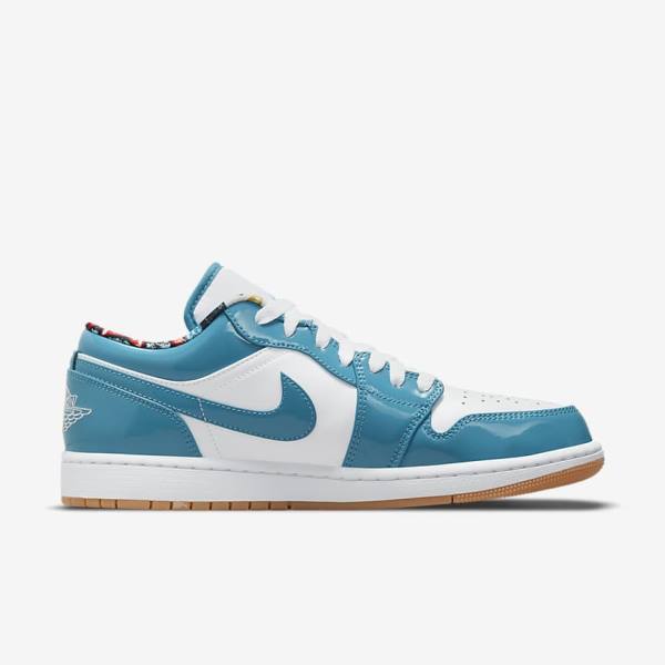 Turquoise / White / Navy / Turquoise Nike Air Jordan 1 Low SE Men's Jordan Shoes | NK096CDQ