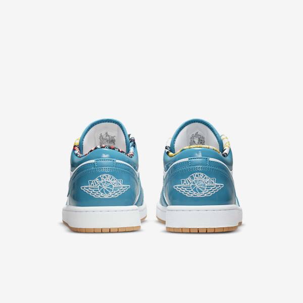 Turquoise / White / Navy / Turquoise Nike Air Jordan 1 Low SE Men's Jordan Shoes | NK096CDQ