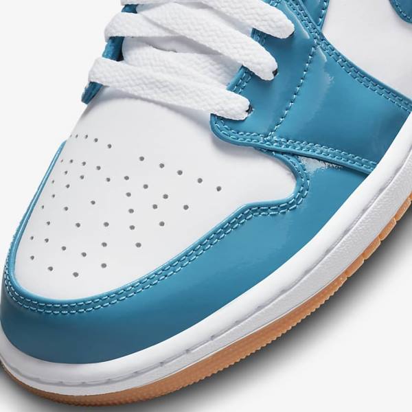 Turquoise / White / Navy / Turquoise Nike Air Jordan 1 Low SE Men's Jordan Shoes | NK096CDQ