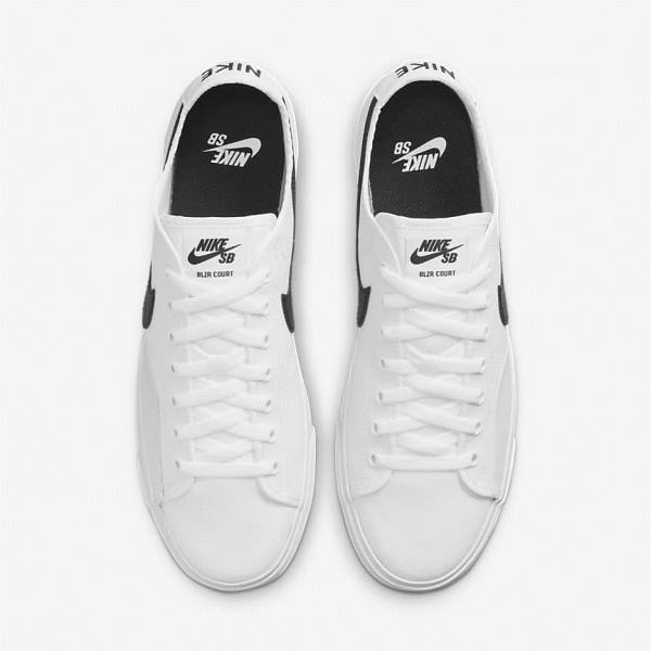 White / Black / Black Nike SB BLZR Court Men's Skate Shoes | NK321JSK