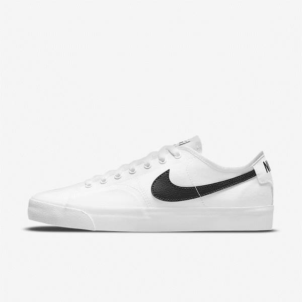 White / Black / Black Nike SB BLZR Court Men\'s Skate Shoes | NK321JSK