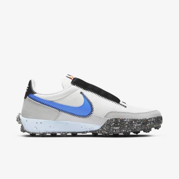 White / Black / Blue Nike Waffle Racer Crater Women's Sneakers | NK306MEO