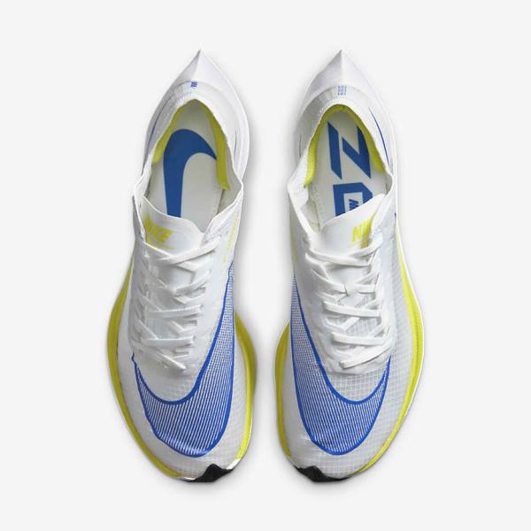 White / Black / Blue Nike ZoomX Vaporfly NEXT% Road Racing Men's Running Shoes | NK638ONU