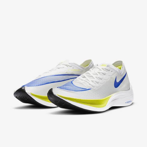 White / Black / Blue Nike ZoomX Vaporfly NEXT% Road Racing Men's Running Shoes | NK638ONU