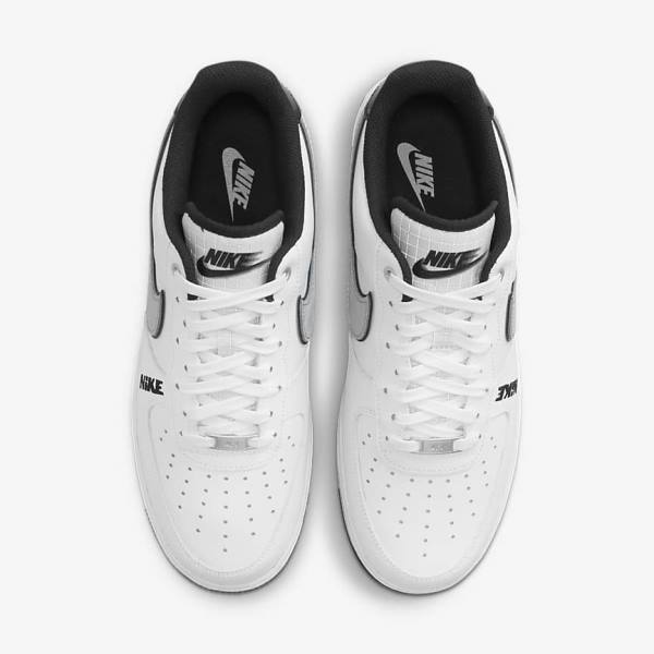 White / Black / Grey / White Nike Air Force 1 07 LV8 Men's Sneakers | NK235LKV