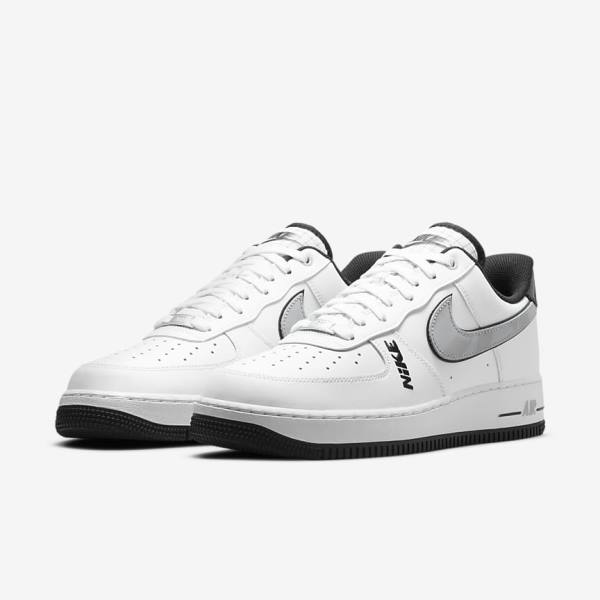 White / Black / Grey / White Nike Air Force 1 07 LV8 Men's Sneakers | NK235LKV