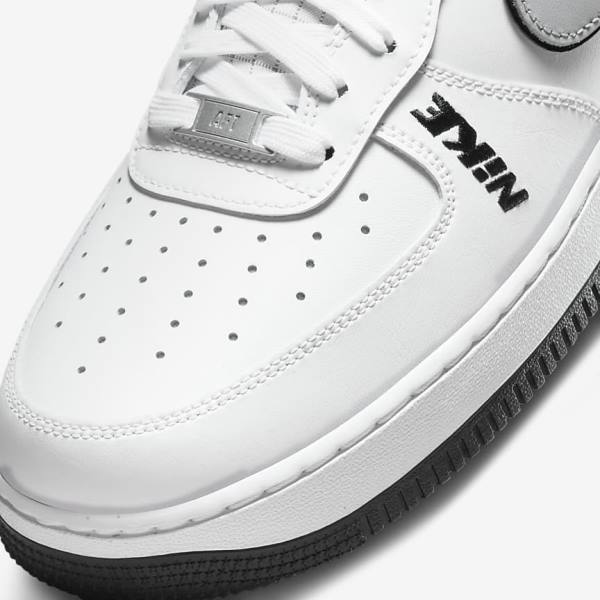 White / Black / Grey / White Nike Air Force 1 07 LV8 Men's Sneakers | NK235LKV