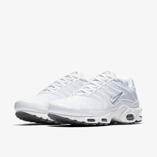 White / Black / Grey / White Nike Air Max Plus Men's Sneakers | NK082YOH