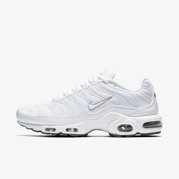 White / Black / Grey / White Nike Air Max Plus Men\'s Sneakers | NK082YOH