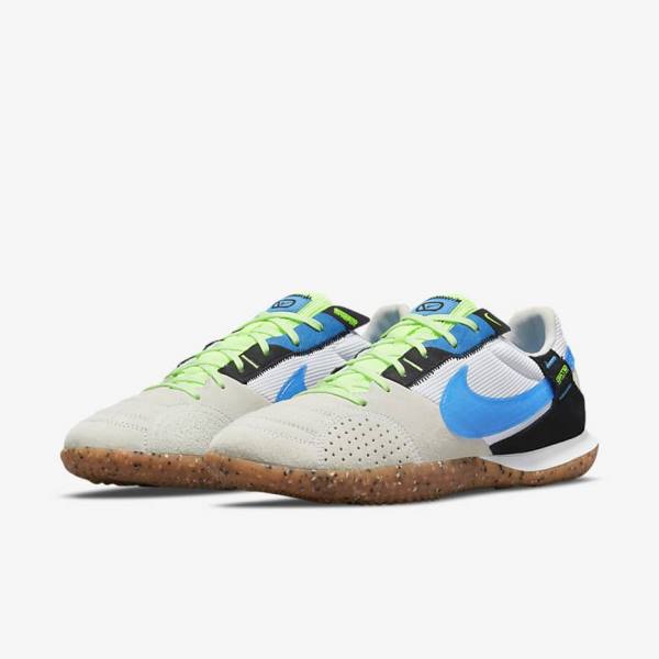 White / Black / Light Green / Light Blue Nike Streetgato Men's Football Shoes | NK391JET