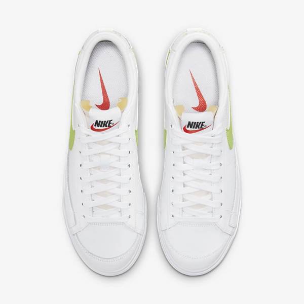 White / Black / Light Lemon Nike Blazer Low Platform Women's Sneakers | NK204LXV